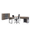 BÜRO erweiterbar, in verschiedenen Holz-Dekoren erhältlich, Schreibtisch seitenverkehrt montierbar, abschließbar Sonoma Eiche, Anthrazit Hochglanz - Anthrazit Hochglanz/Sonoma Eiche, MODERN, Holzwerkstoff - MID.YOU