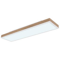 LED-DECKENLEUCHTE 24 W    80/20/7,8 cm  - Weiss/Dunkelbraun, Natur, Holzwerkstoff/Kunststoff (80/20/7,8cm) - Globo