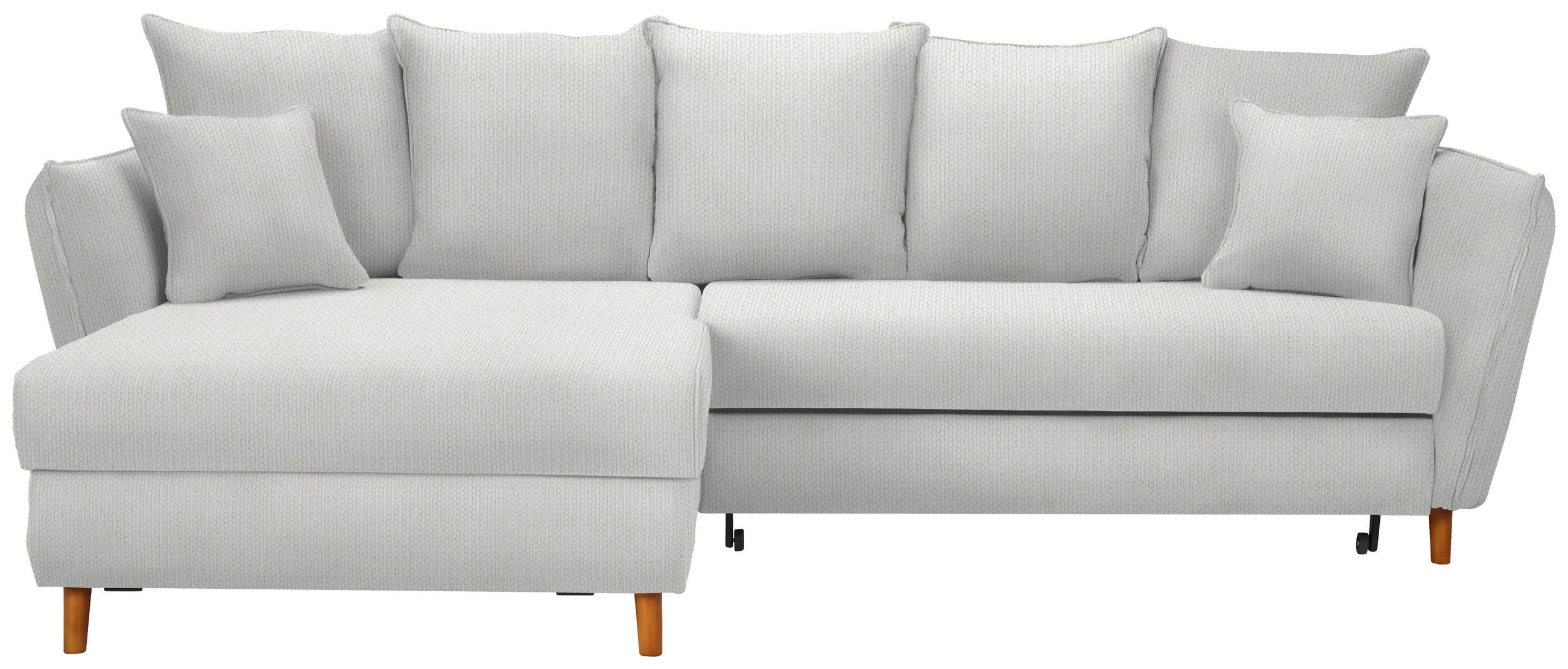 ECKSOFA in Webstoff Creme - Eichefarben/Creme, Konventionell, Holz/Textil (284/162cm) - Carryhome