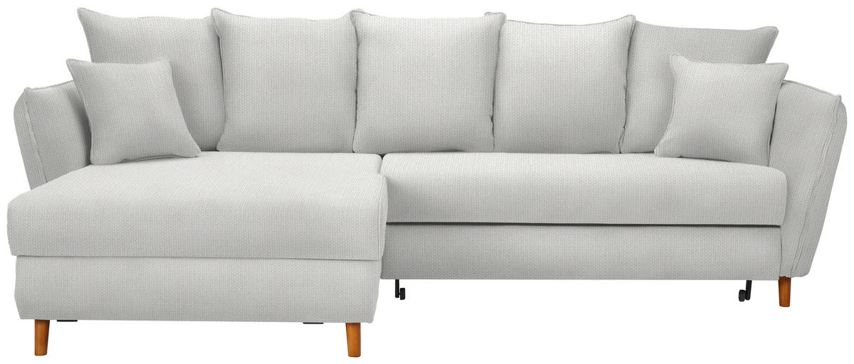 ECKSOFA in Webstoff Creme  - Eichefarben/Creme, Konventionell, Holz/Textil (284/162cm) - Carryhome