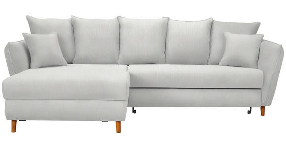 ECKSOFA in Webstoff Creme 284/162 cm - Eichefarben/Creme, KONVENTIONELL, Holz/Textil (284/162cm) - Carryhome