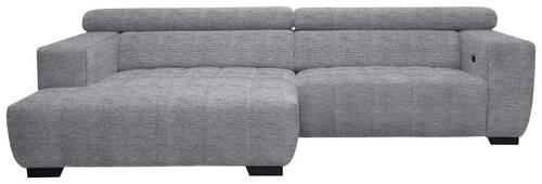 ECKSOFA in Webstoff Grau  - Schwarz/Grau, Konventionell, Textil/Metall (182/279cm) - Hom`in