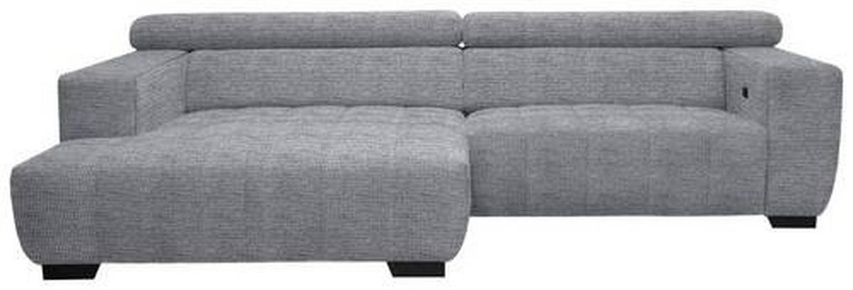 ECKSOFA in Webstoff Grau  - Schwarz/Grau, Konventionell, Textil/Metall (182/279cm) - Hom`in