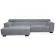 ECKSOFA in Webstoff Grau  - Schwarz/Grau, KONVENTIONELL, Textil/Metall (182/279cm) - Hom`in