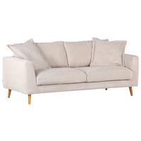 BIG SOFFA i manchester beige  - beige/naturfärgad, Romantik / Lanthus, trä/textil (220/69/100cm) - Livetastic