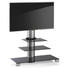 TV-RACK Alufarben, Schwarz - Alufarben/Schwarz, KONVENTIONELL, Glas/Metall (100/103/44cm)