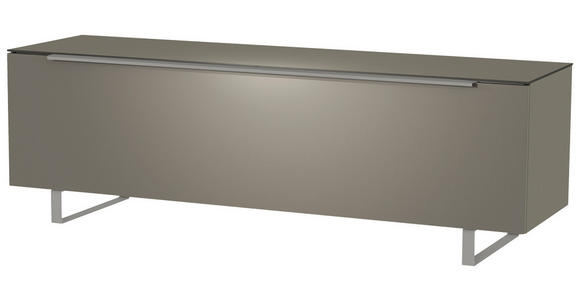 LOWBOARD Grau, Alufarben  - Alufarben/Grau, Design, Glas/Holzwerkstoff (160/51/45cm) - Moderano