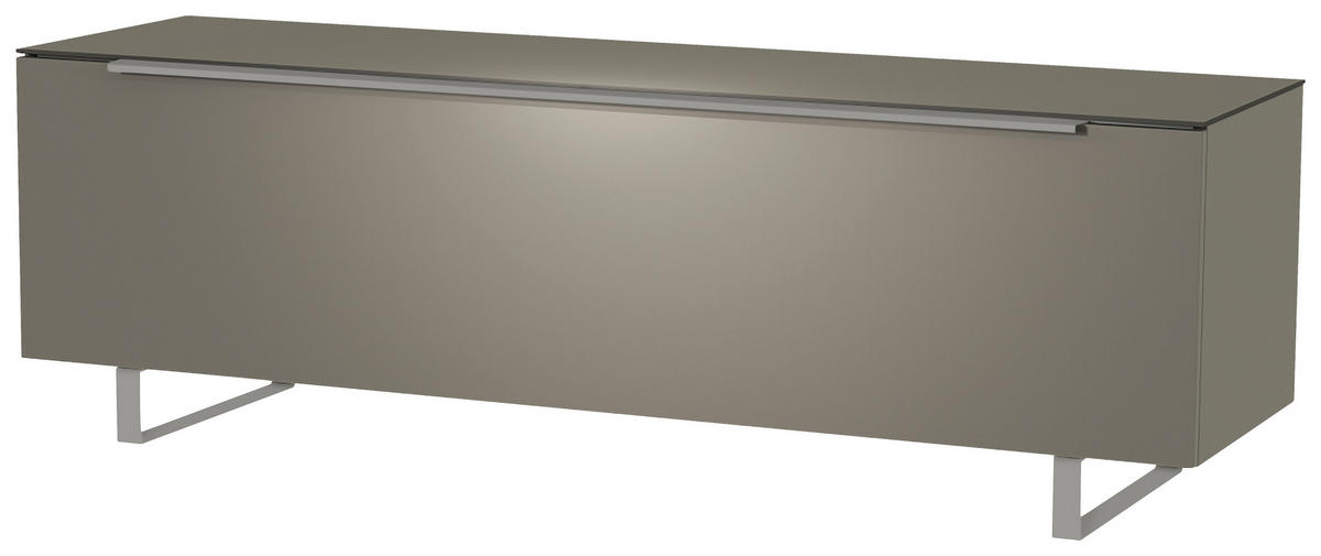 LOWBOARD Grau, Alufarben  160/51/45 cm  - Alufarben/Grau, Design, Glas/Holzwerkstoff (160/51/45cm) - Moderano