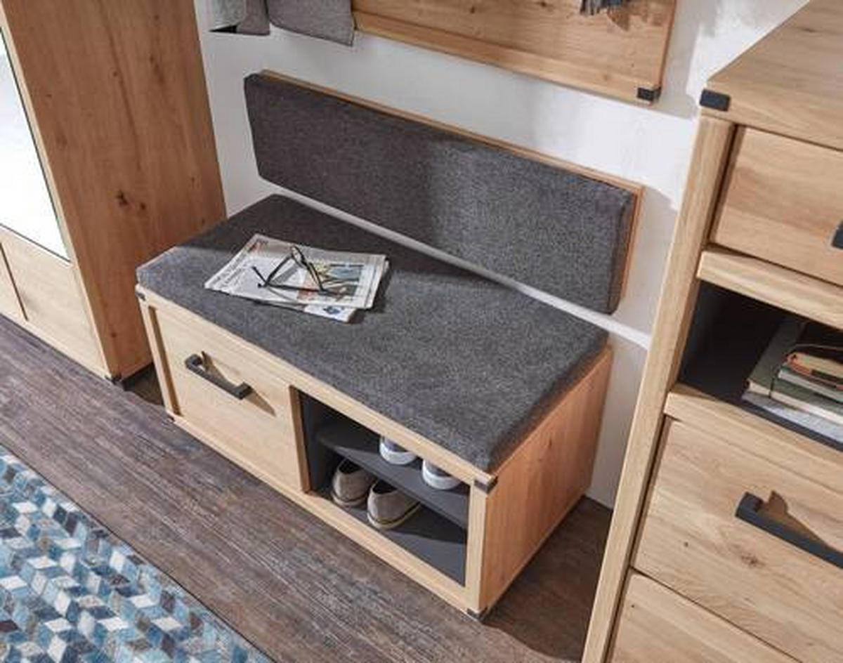 GARDEROBE 5-teilig  in 268/204/41 cm  - Wildeiche/Graphitfarben, Natur, Holz/Holzwerkstoff (268/204/41cm) - Linea Natura