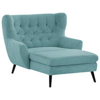 XXL-SESSEL Cord Türkis    - Türkis/Schwarz, Design, Holz/Textil (120/101/165cm) - Stylife