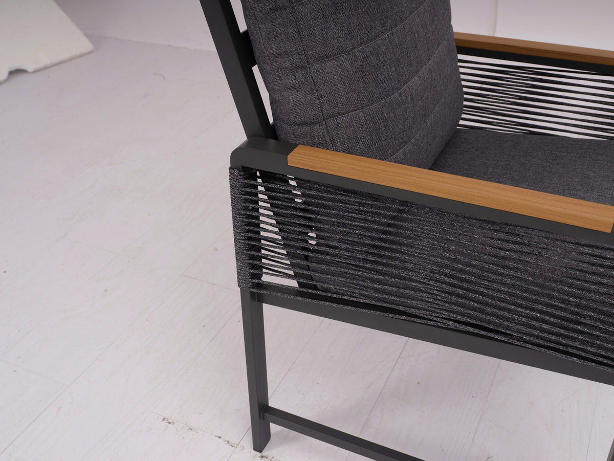 GARTENSESSEL - Dunkelgrau/Naturfarben, MODERN, Kunststoff/Textil (59/86/68cm) - Ambia Garden