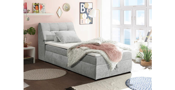 BOXBETT 120/200 cm  in Hellgrau  - Hellgrau/Schwarz, Design, Kunststoff/Textil (120/200cm) - Carryhome