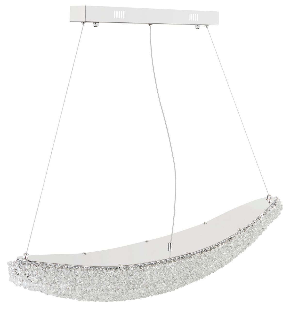 LED-HÄNGELEUCHTE Kristalla 105/19/120 cm  - Klar/Chromfarben, Design, Glas/Metall (105/19/120cm) - Globo