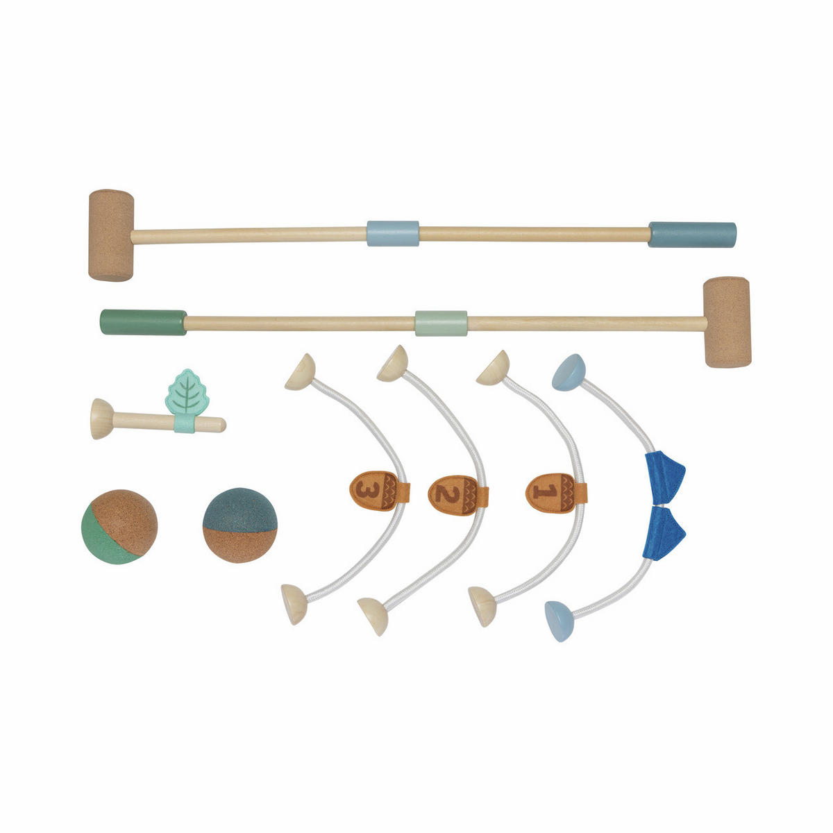 KINDERGOLFTROLLEY Korko  - Cognac/Hellgrün, Basics, Holz/Holzwerkstoff (0,60kg)