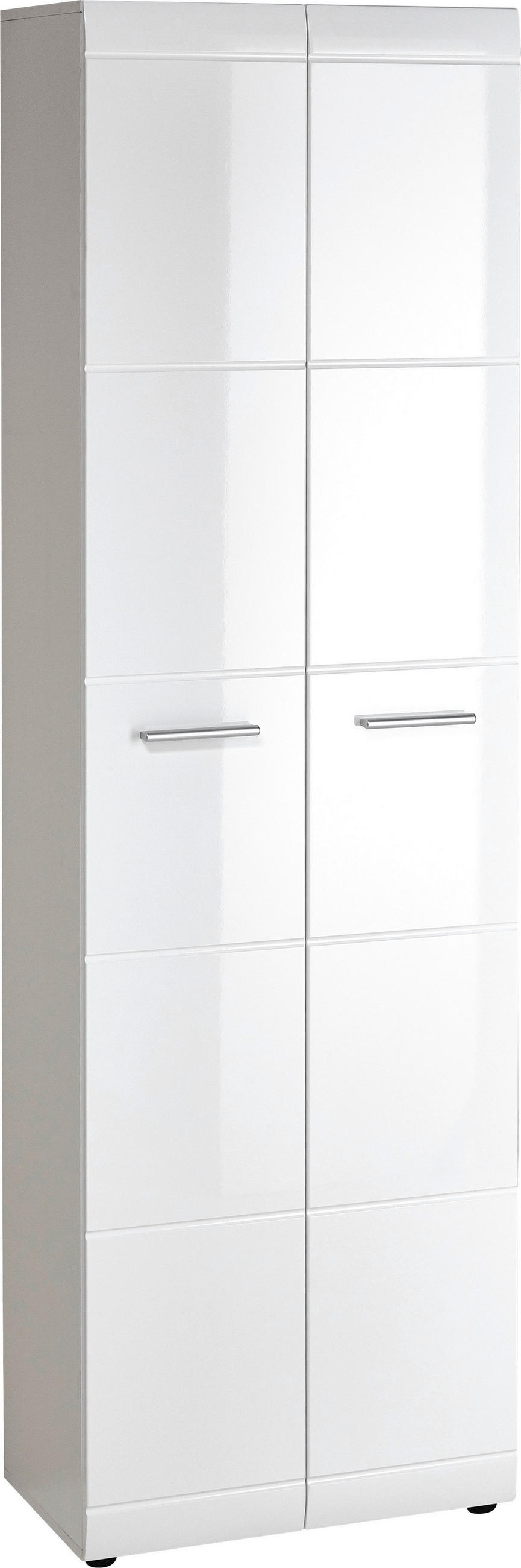 GARDEROBENSCHRANK Weiß - Silberfarben/Weiß, Design, Holzwerkstoff/Kunststoff (59/197/37cm) - Carryhome