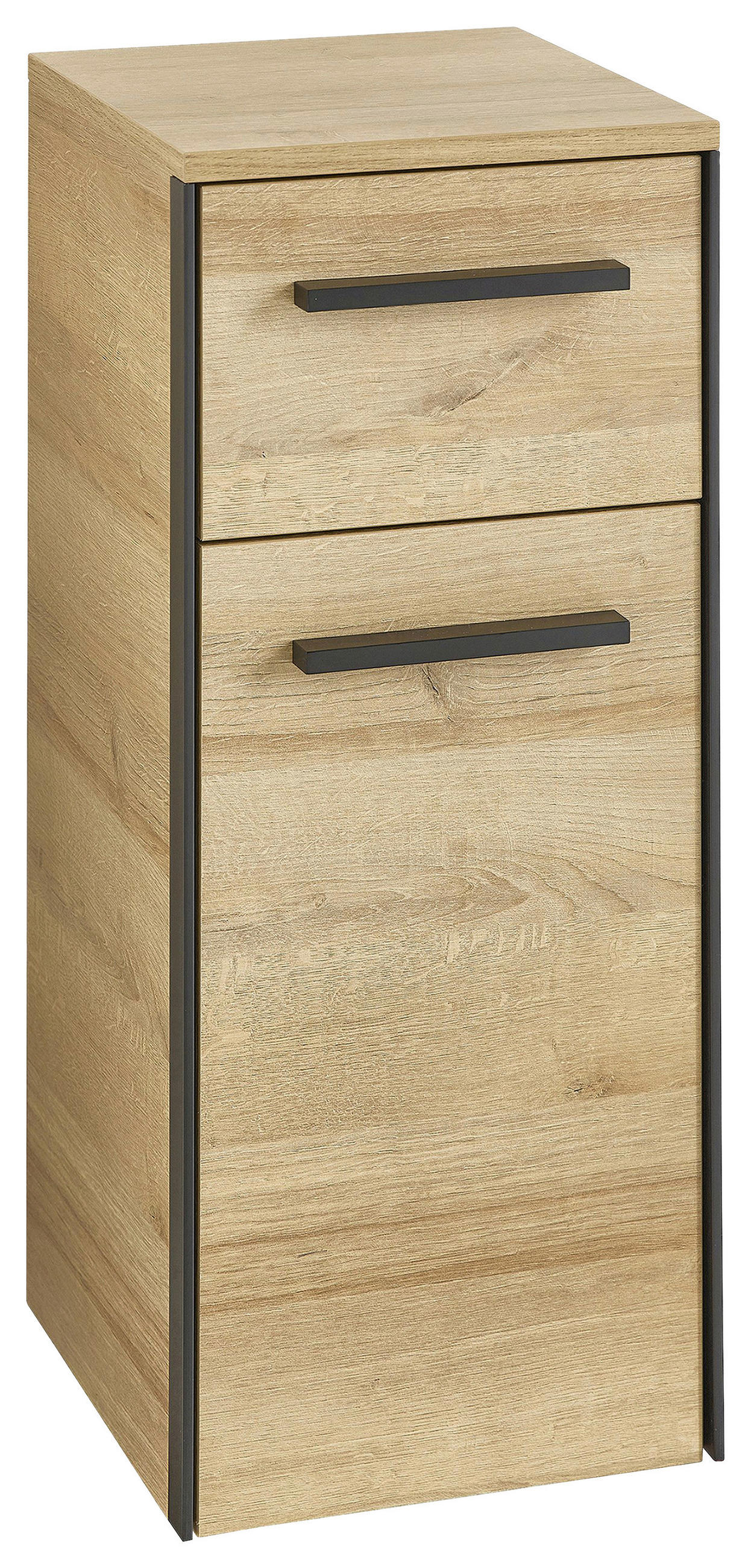 UNTERSCHRANK 30/72/33 cm   - Eichefarben/Schwarz, Natur, Glas/Holzwerkstoff (30/72/33cm) - Xora