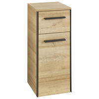 UNTERSCHRANK 30/72/33 cm   - Eichefarben/Schwarz, Natur, Glas/Holzwerkstoff (30/72/33cm) - Xora
