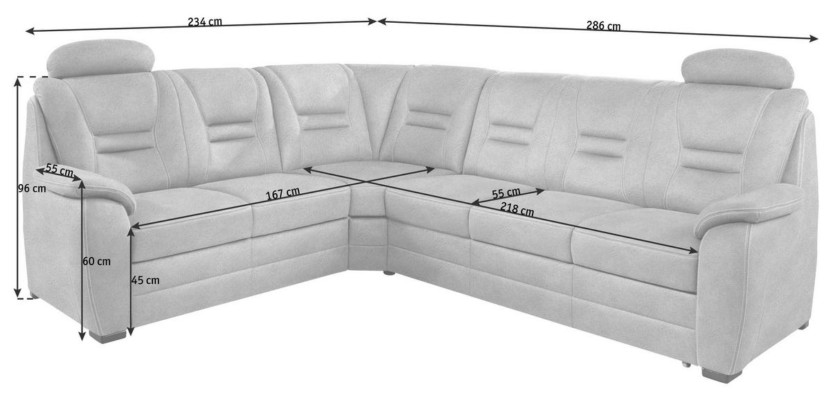 SAROKKANAPÉ textil barna  - bézs/barna, Konventionell, textil/fa (234/286cm) - Beldomo Comfort