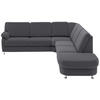 ECKSOFA in Flachgewebe Grau  - Alufarben/Grau, Konventionell, Textil/Metall (269/287cm) - Beldomo System