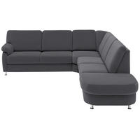 ECKSOFA in Flachgewebe Grau  - Alufarben/Grau, Konventionell, Textil/Metall (269/287cm) - Beldomo System
