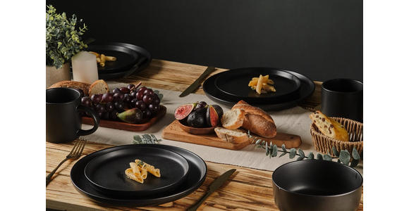 KOMBISERVICE Salerno 16-teilig  - Schwarz, Trend, Keramik - Novel