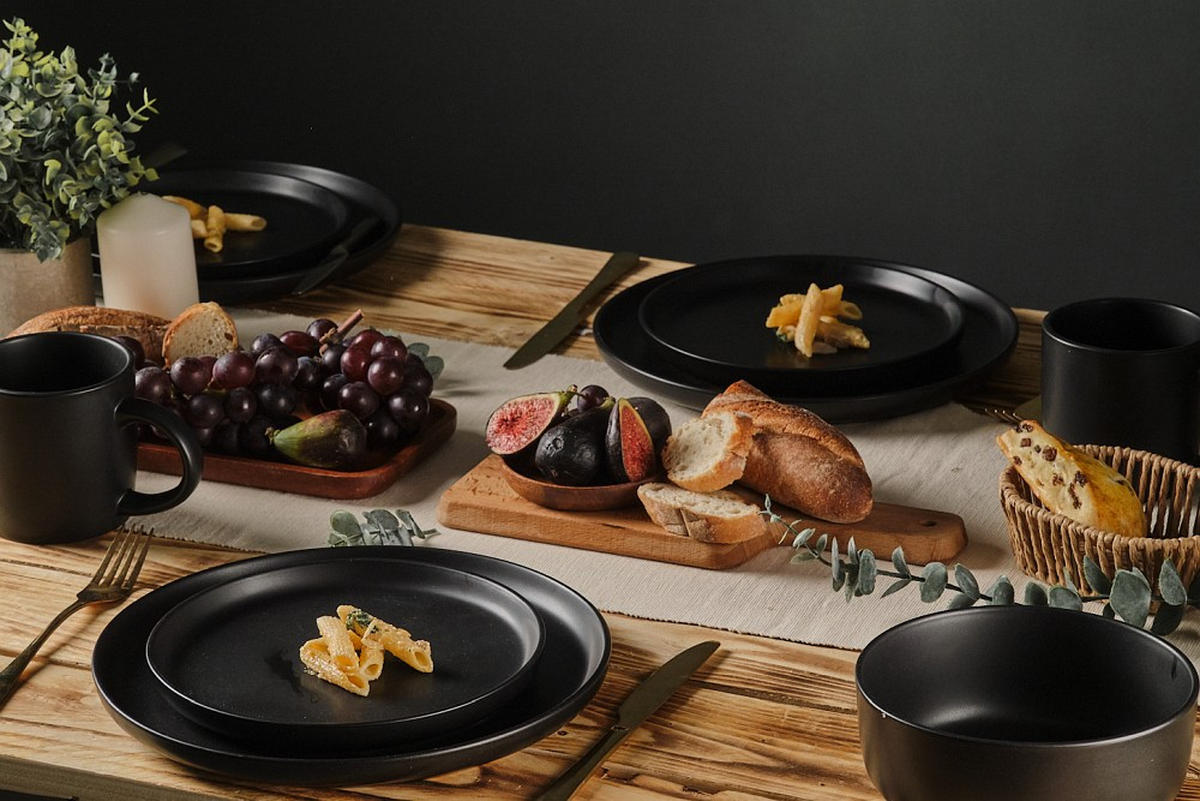 KOMBISERVICE Salerno 16-teilig  - Schwarz, Trend, Keramik - Novel