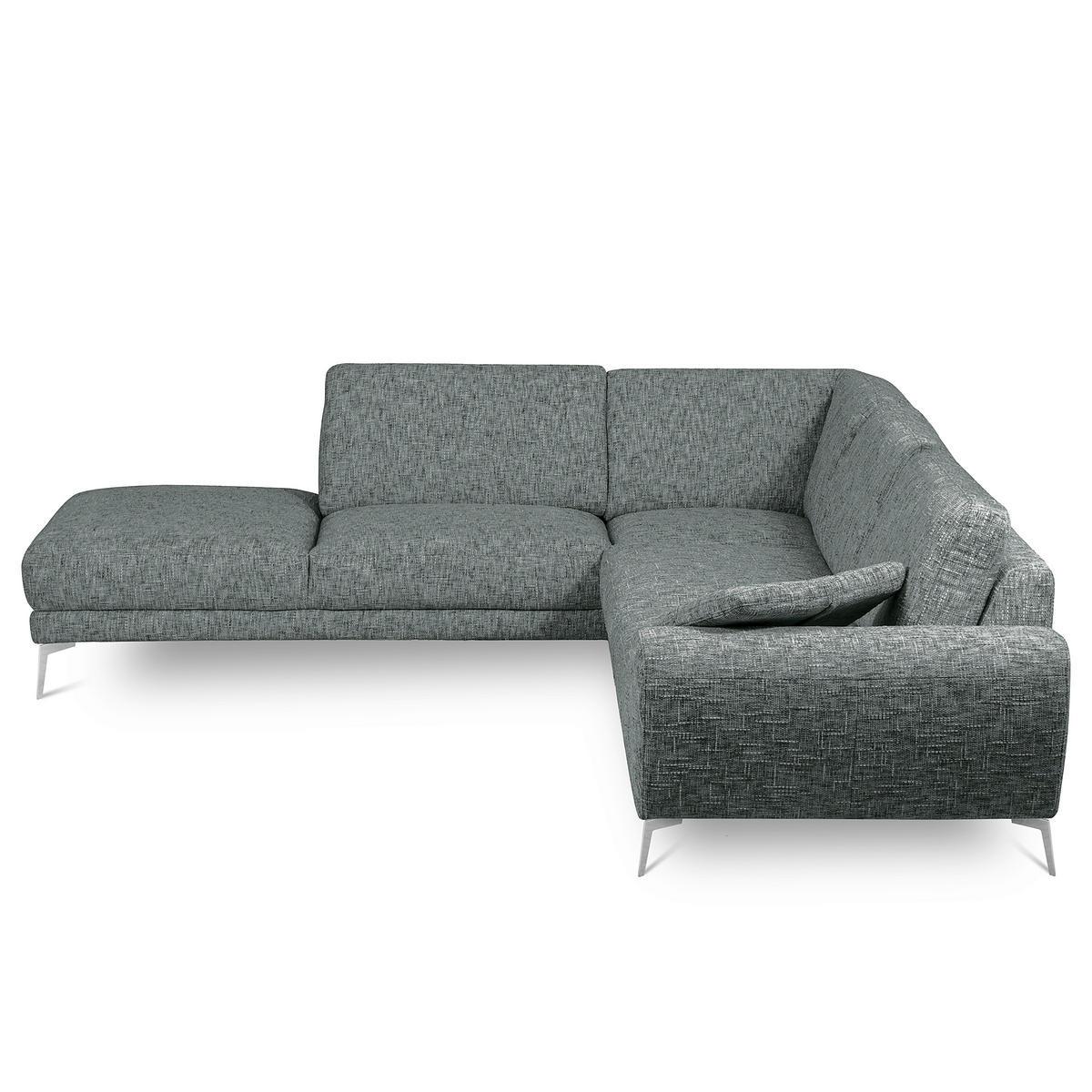 ECKSOFA  Webstoff Anthrazit  - Chromfarben/Anthrazit, Design, Textil/Metall (250/273cm) - Livetastic