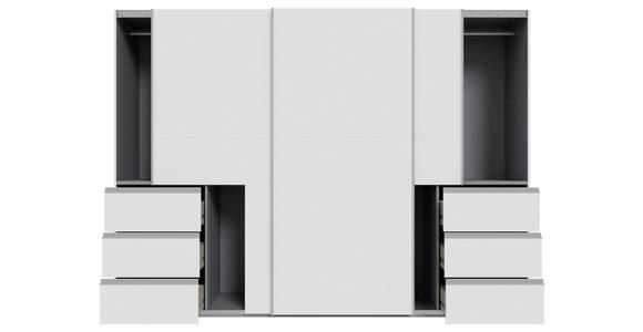 SCHWEBETÜRENSCHRANK in Weiß - Alufarben/Weiß, KONVENTIONELL, Holzwerkstoff/Metall (270/200/61cm) - Carryhome
