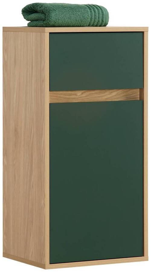 MIDISCHRANK 40,3/81,4/33,1 cm  - Waldgrün/Eichefarben, Basics, Holzwerkstoff (40,3/81,4/33,1cm) - Stylife
