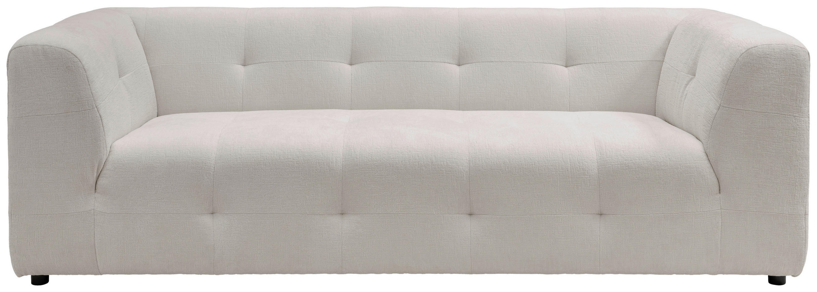 2,5-SITZER in Mikrofaser Weiss  - Weiss/Schwarz, Design, Kunststoff/Textil (218/72/95cm) - Livetastic