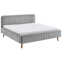POLSTERBETT 180/200 cm,  in Grau,  - Eichefarben/Grau, MODERN, Holz/Textil (180/200cm) - Xora