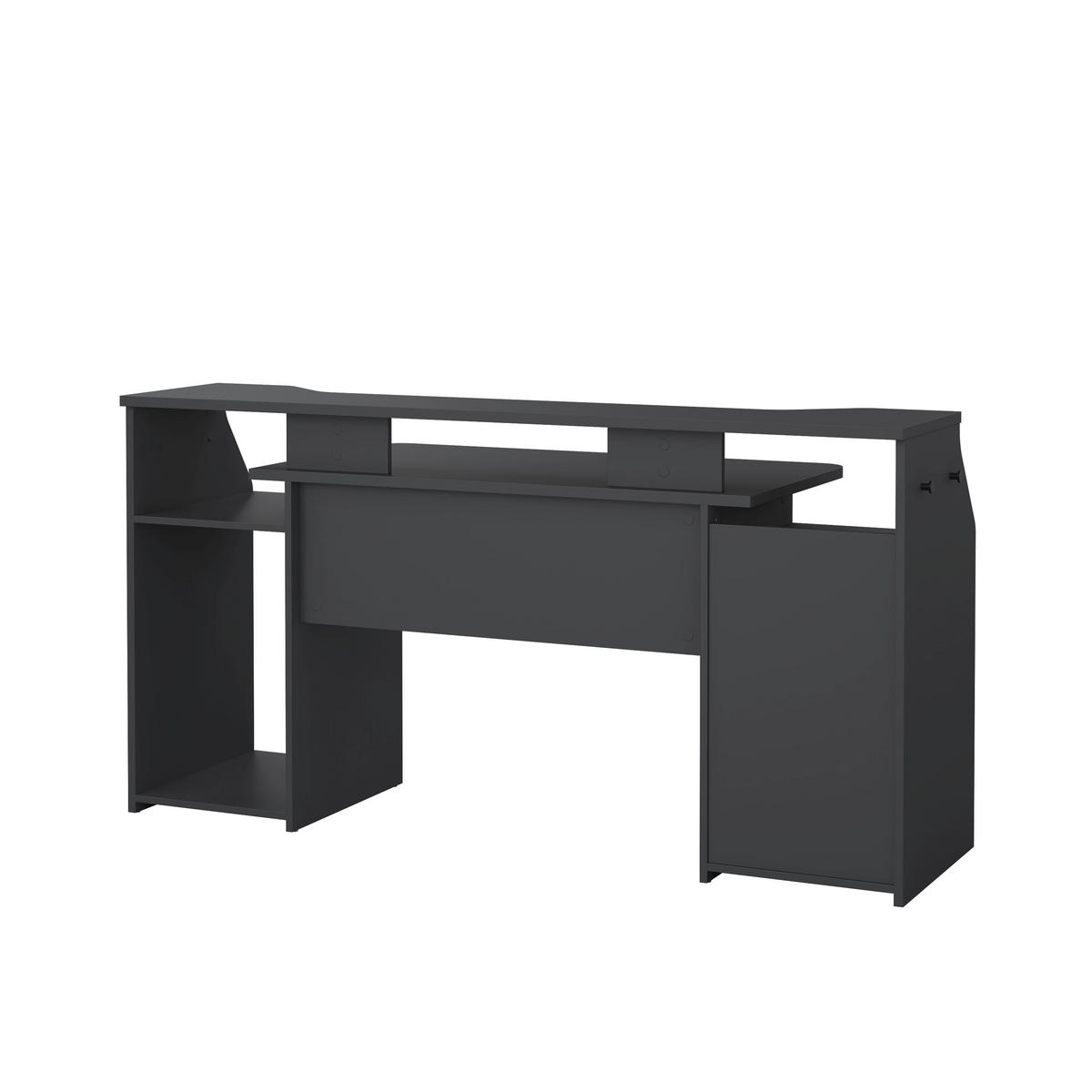 GAMINGTISCH 171/48/89,2 cm  in Grau  - Schwarz/Grau, Modern, Holzwerkstoff/Metall (171/48/89,2cm) - MID.YOU