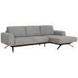 ECKSOFA Grau Struktur  - Schwarz/Grau, Design, Textil/Metall (262/157cm) - Novel