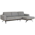 ECKSOFA in Struktur Grau  - Schwarz/Grau, Design, Textil/Metall (262/157cm) - Novel