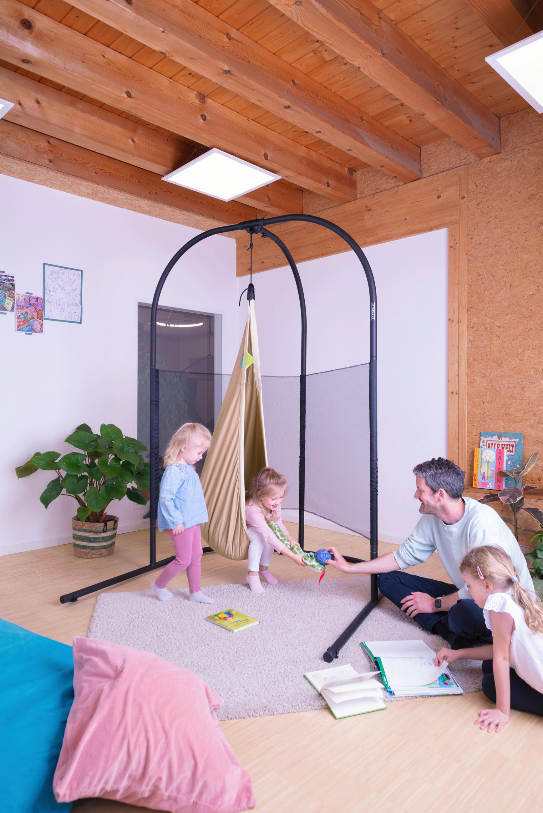 HÄNGEMATTENGESTELL 151/221/155 cm  - Schwarz, Basics, Metall (151/221/155cm) - La Siesta