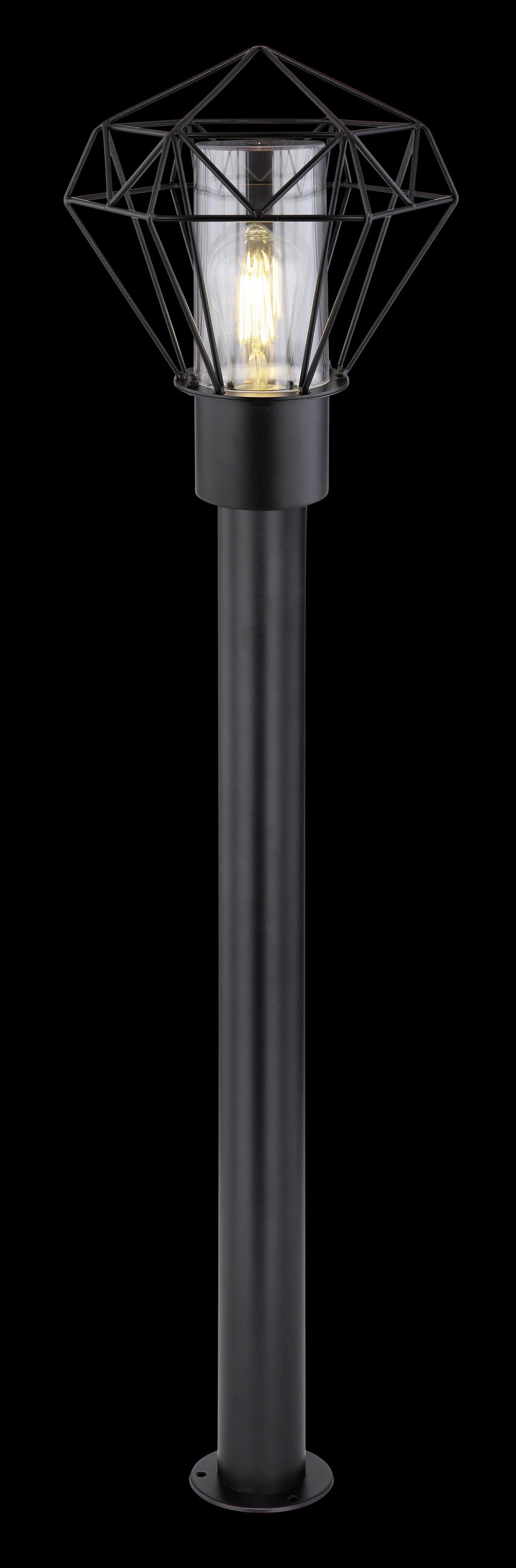 WEGELEUCHTE - Klar/Schwarz, Basics, Kunststoff/Metall (22,5/25,5/100cm) - Globo
