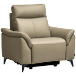 SESSEL in Echtleder Ecru  - Ecru/Schwarz, Design, Leder/Metall (107/105/98cm) - Belluti