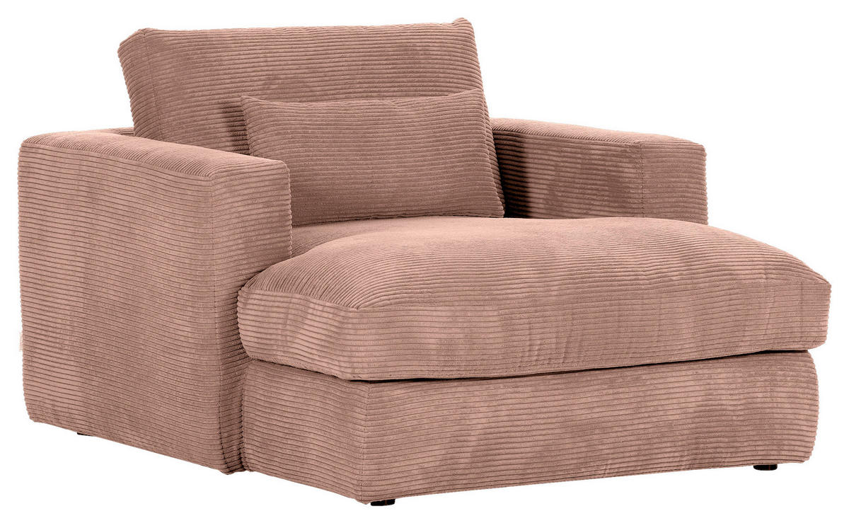 XXL-FÅTÖLJ i textil gammelrosa  - svart/gammelrosa, Romantik / Lanthus, textil/plast (120/67/140cm) - MID.YOU