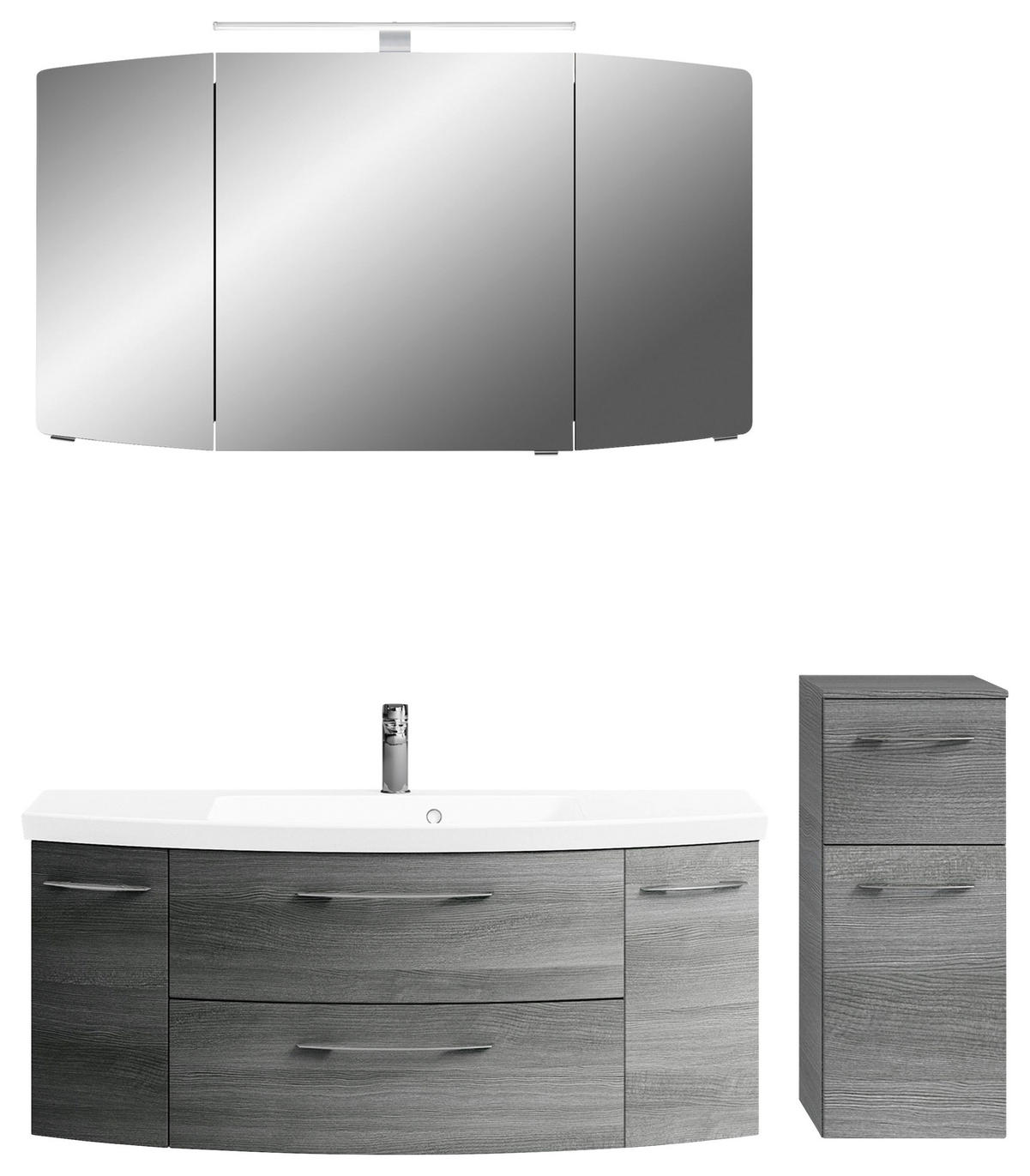 BADEZIMMER 4-teilig  in 151 cm  - Chromfarben/Graphitfarben, KONVENTIONELL, Glas/Holzwerkstoff (151cm) - Pelipal