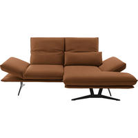 ECKSOFA in Echtleder Hellbraun  - Hellbraun/Schwarz, Design, Leder/Metall (210/130cm) - Dieter Knoll