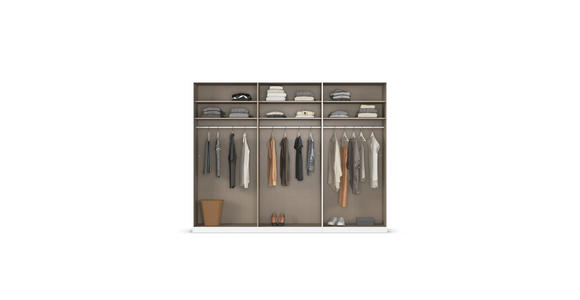 DREHTÜRENSCHRANK 301/235/61 cm,  in Champagner, 6-türig  - Champagner, Basics, Glas/Holzwerkstoff (301/235/61cm) - Novel