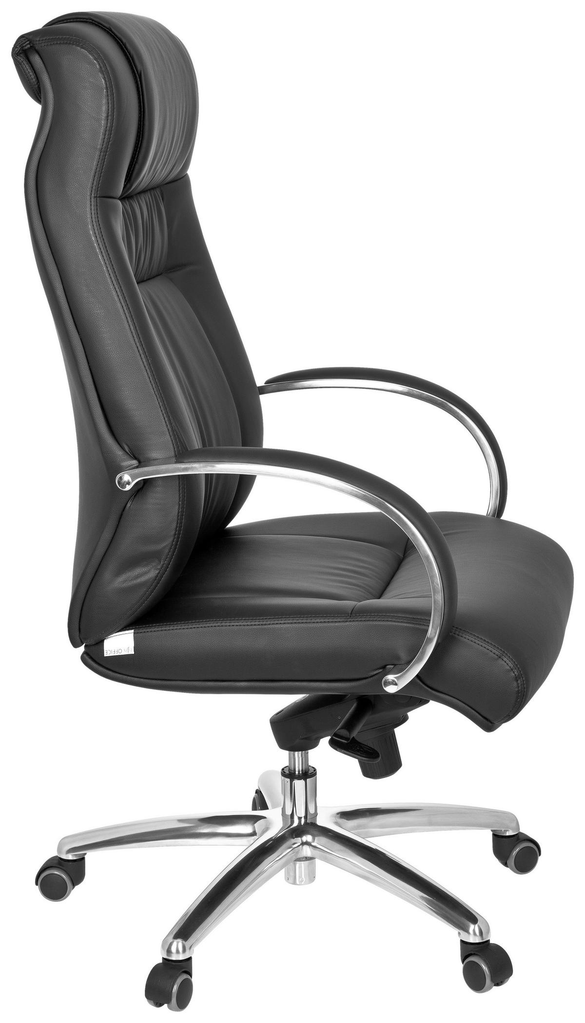 CHEFSESSEL  in Lederlook Schwarz  - Silberfarben/Schwarz, Basics, Kunststoff/Textil (60/131/49cm) - MID.YOU
