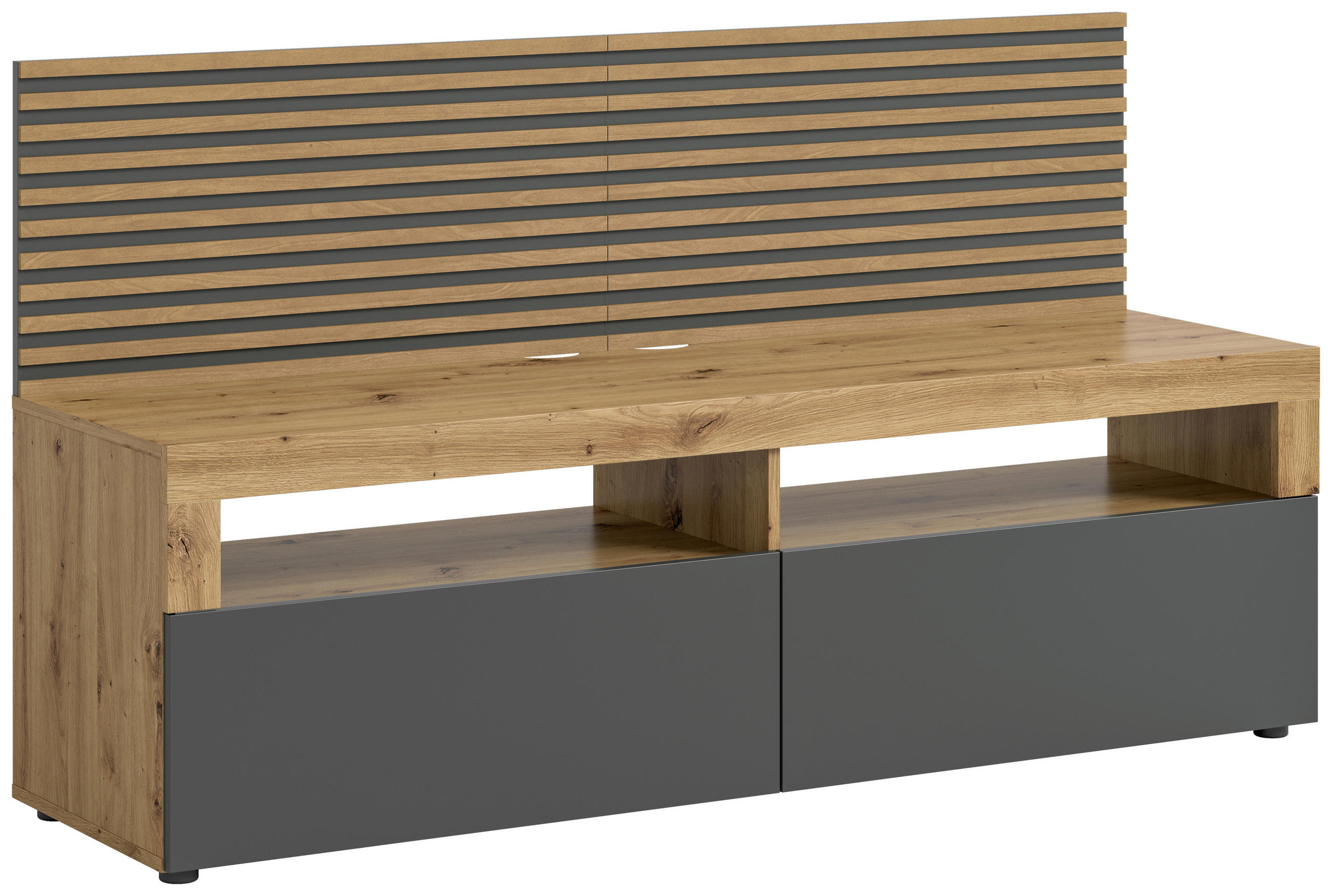 NÍZKÁ KOMODA, antracitová, 160/90/45 cm - antracitová, Konvenční, kompozitní dřevo/plast (160/90/45cm) - MID.YOU