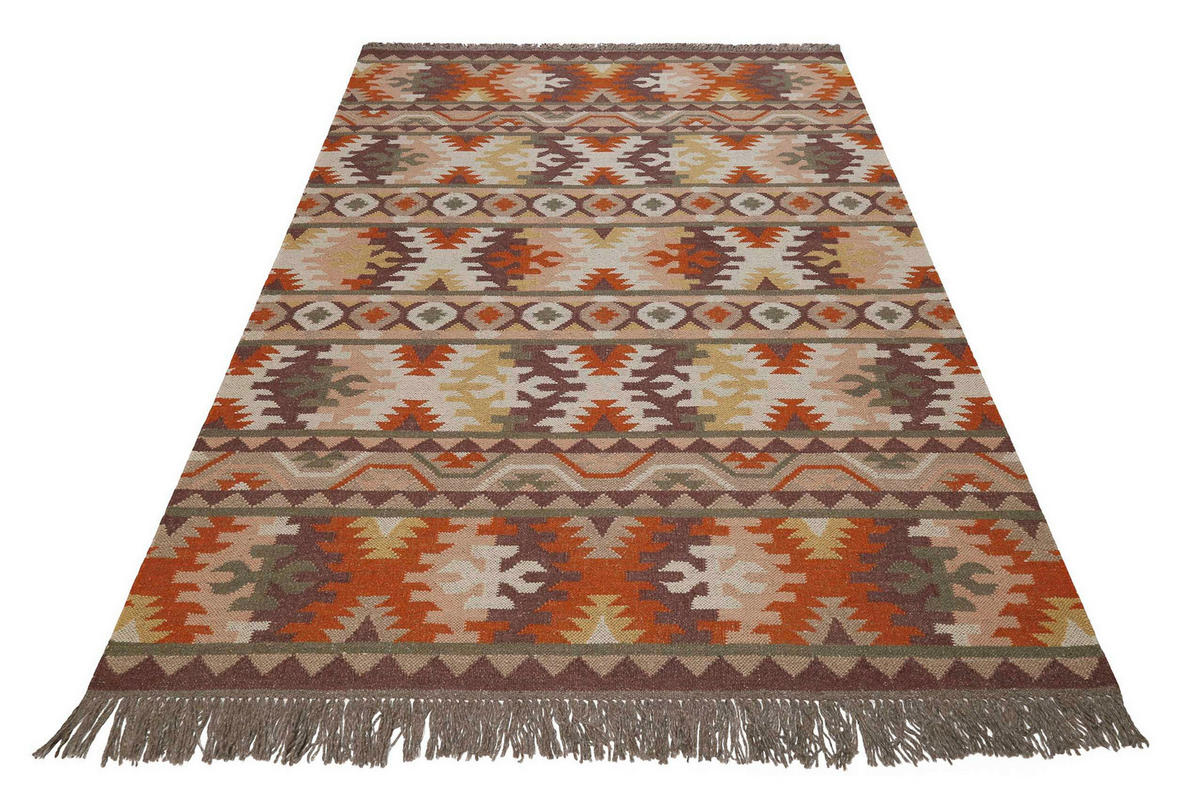 HANDWEBTEPPICH 80/150 cm Balou Beige, Rostfarben, Rotbraun  - Rotbraun/Rostfarben, KONVENTIONELL, Textil (80/150cm)