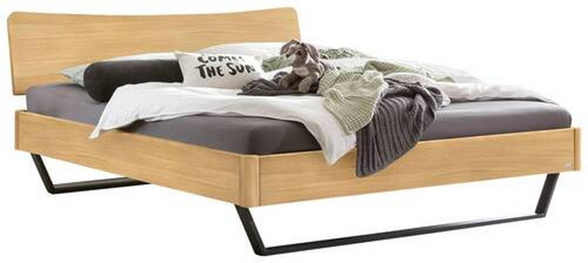 BETT 140/200 cm  in Anthrazit, Eichefarben   - Eichefarben/Anthrazit, Modern, Holz/Metall (140/200cm) - Hasena