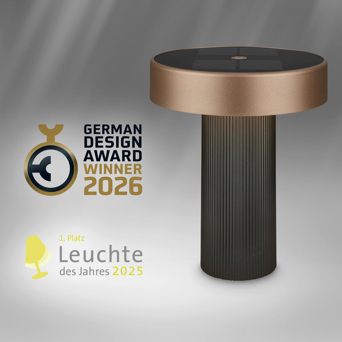AKKU-TISCHLEUCHTE 16/20 cm  - Beige/Anthrazit, Design, Kunststoff (16/20cm)