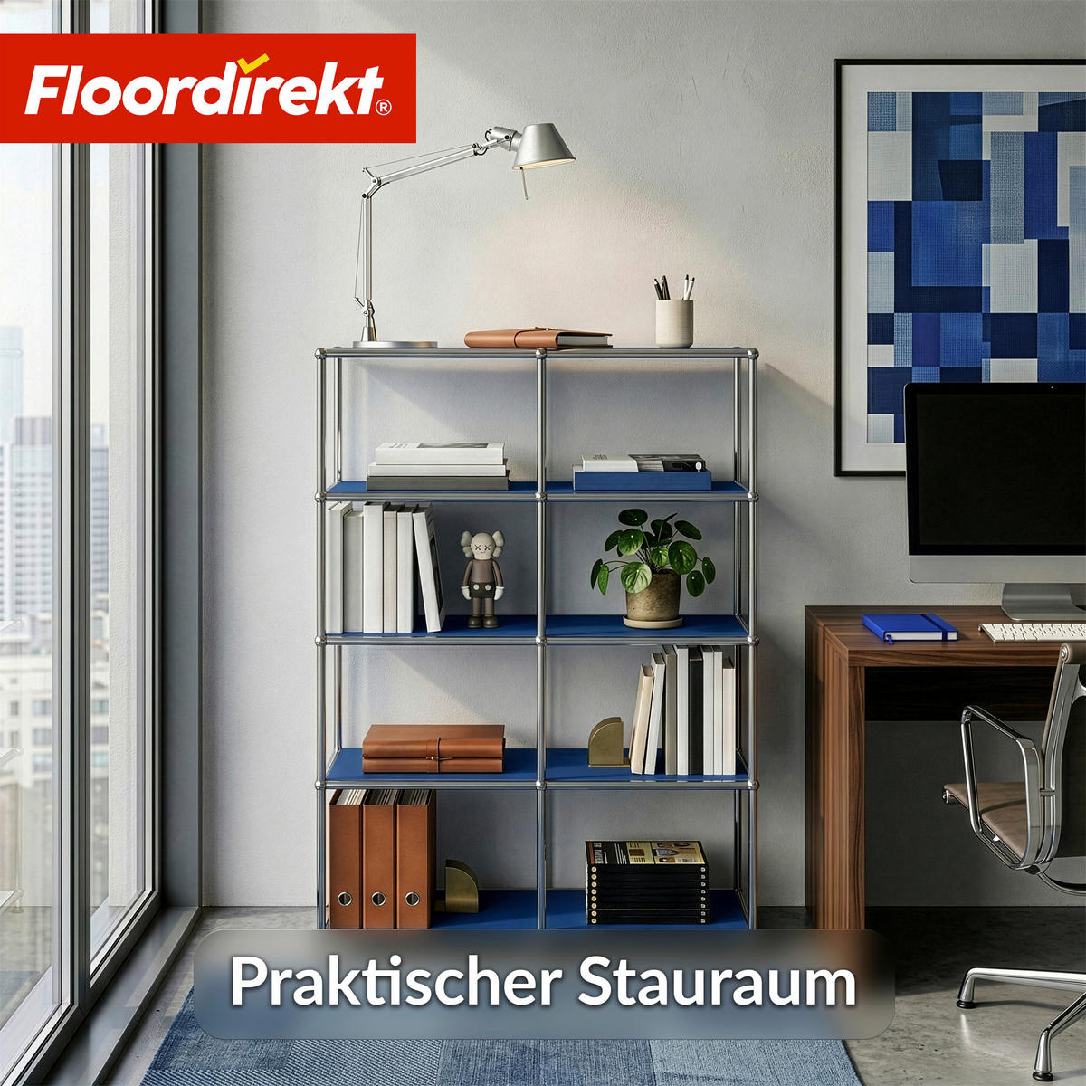 STANDREGAL Blau  - Blau, Basics, Metall (78/118/40cm) - Floordirekt