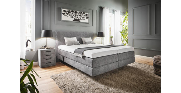 BOXSPRINGBETT 180/200 cm  in Grau  - Grau, KONVENTIONELL, Holz/Textil (180/200cm) - Dieter Knoll