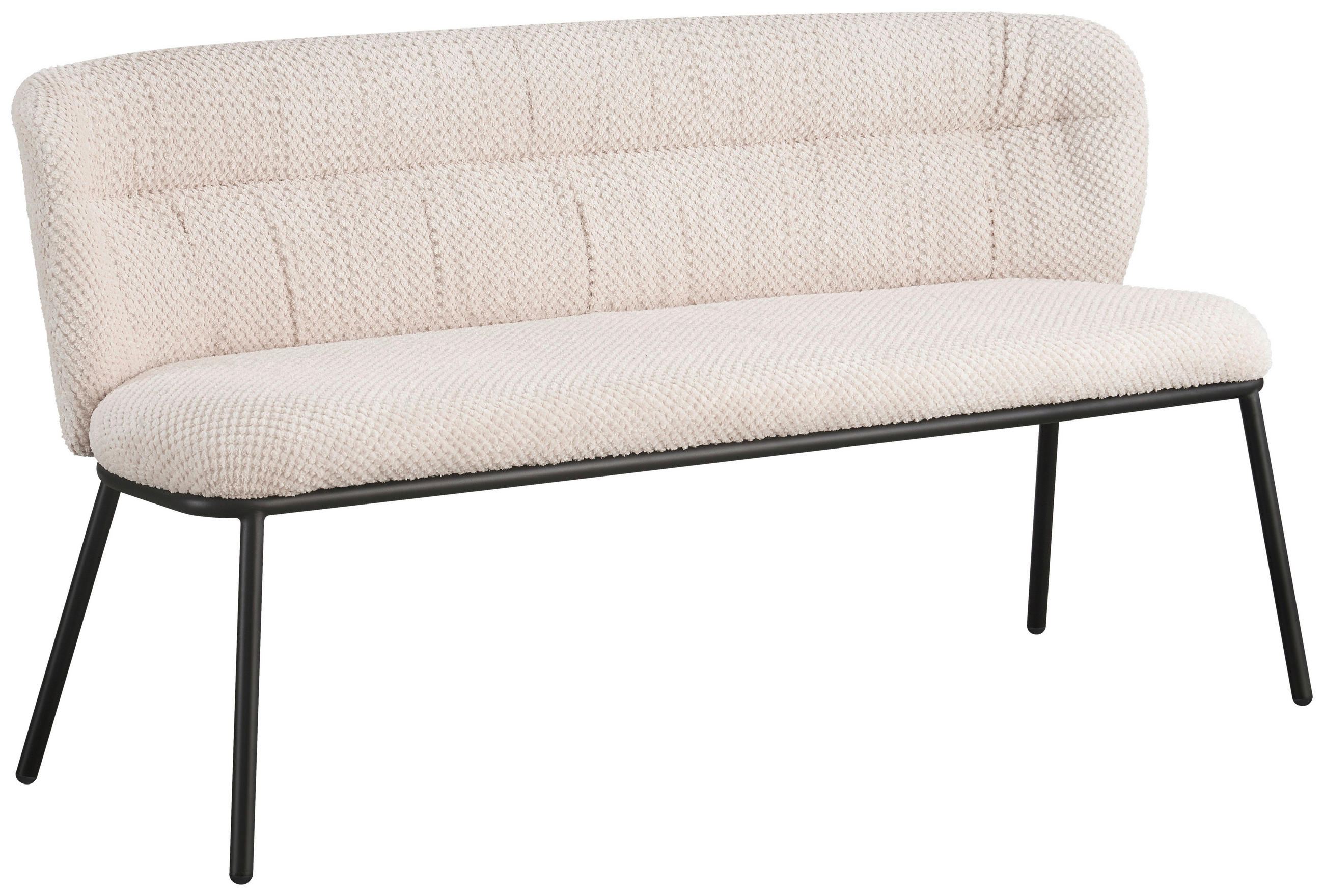 SITTBÄNK i metall, textil svart, beige  - beige/svart, Design, metall/textil (159/80,5/62,5cm) - Stylife