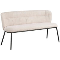 SITZBANK in Metall, Textil Schwarz, Beige  - Beige/Schwarz, Design, Textil/Metall (159/80,5/62,5cm) - Stylife